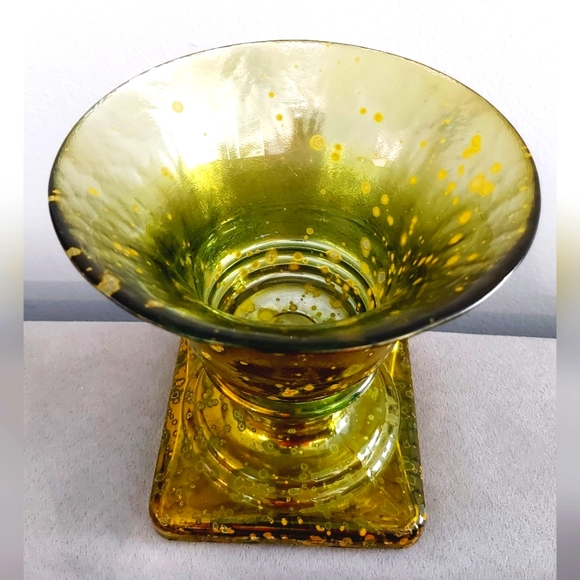 Vidrios San Miguel Accents Vtg Handmade Recycled Glass Pedestal